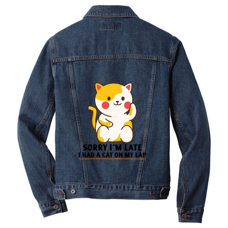 Cute Cat Kitten On My Lap Men Denim Jacket | Artistshot