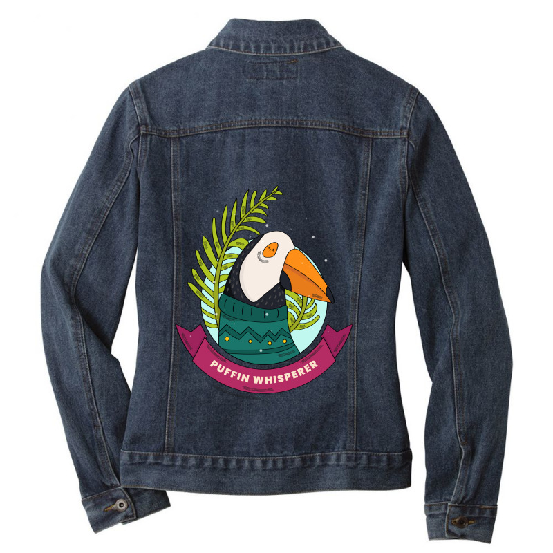 Puffin Bird Whisperer Ladies Denim Jacket by Snap Jolly | Artistshot