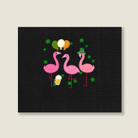 Christmas Flamingo St Patricks Day Landscape Canvas Print | Artistshot