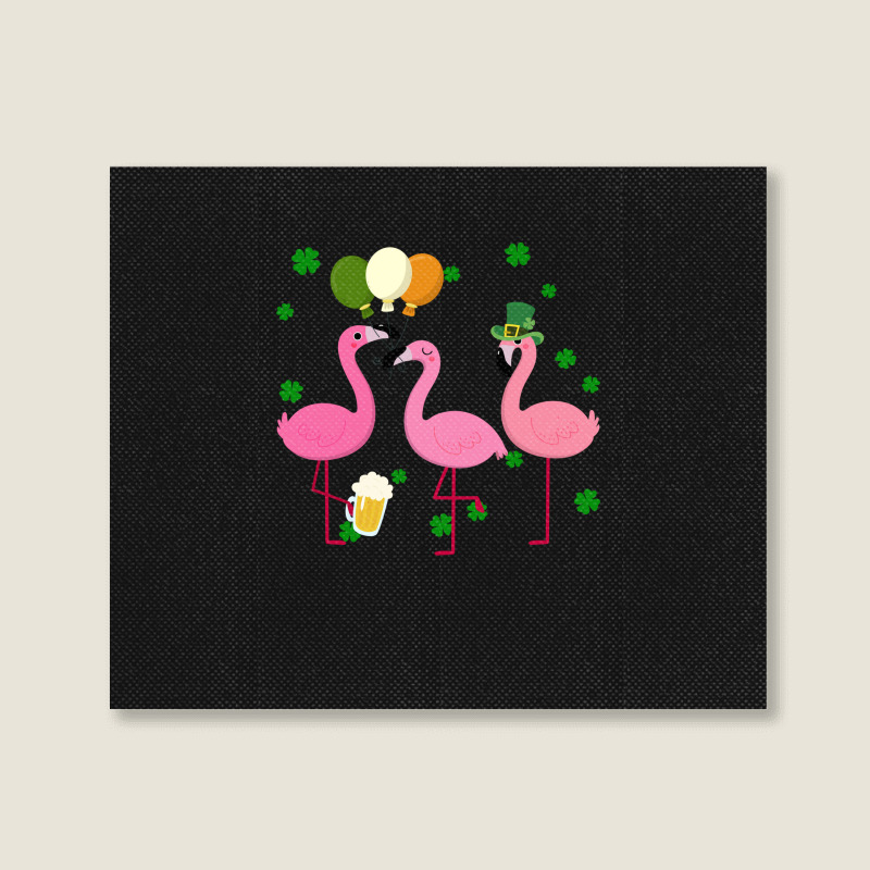 Christmas Flamingo St Patricks Day Landscape Canvas Print | Artistshot