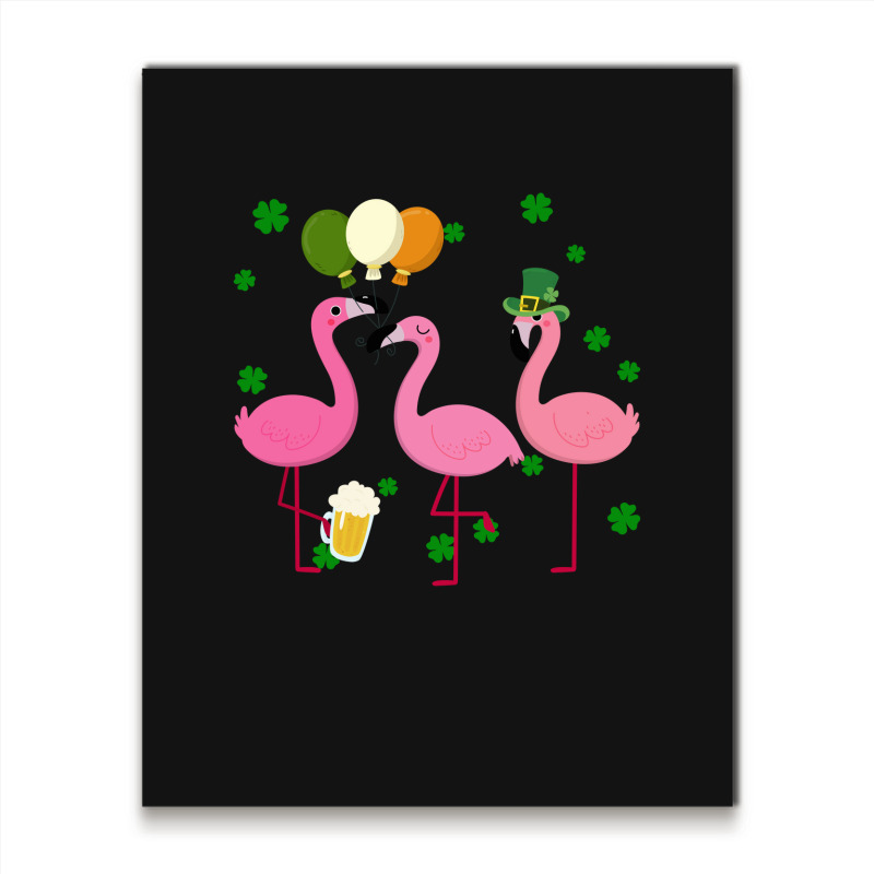 Christmas Flamingo St Patricks Day Metal Print Vertical | Artistshot