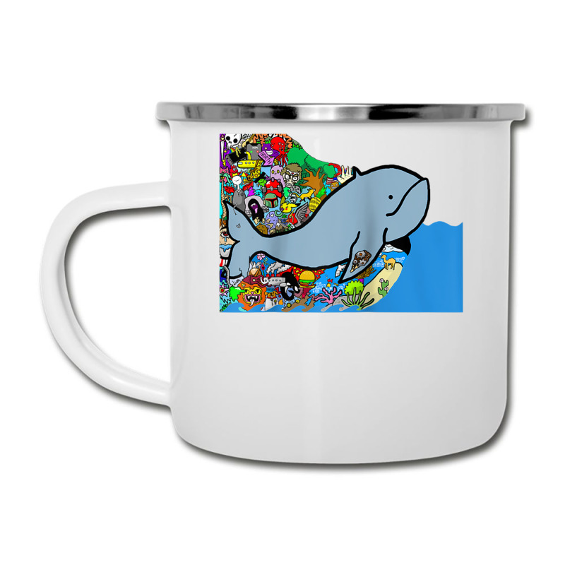 Blue Whale, Marine Sea Animal, Ocean Life, Surf, Art Work Raglan Baseb Camper Cup | Artistshot