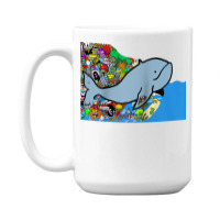 Blue Whale, Marine Sea Animal, Ocean Life, Surf, Art Work Raglan Baseb 15 Oz Coffee Mug | Artistshot