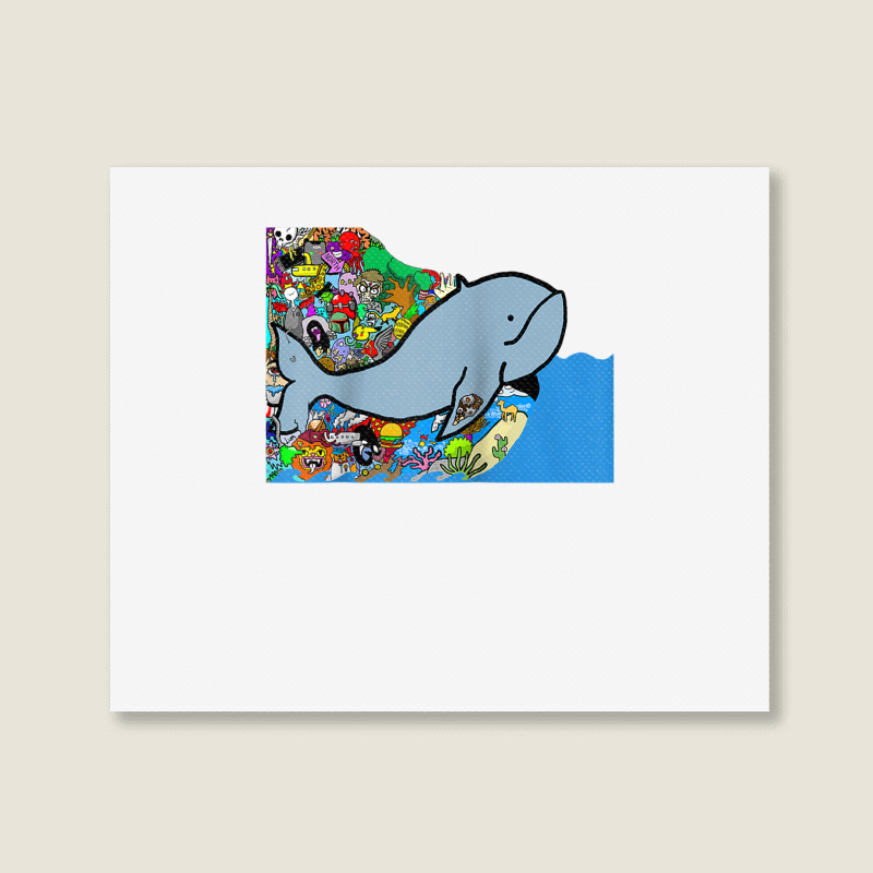 Blue Whale, Marine Sea Animal, Ocean Life, Surf, Art Work Raglan Baseb Landscape Canvas Print | Artistshot