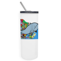 Blue Whale, Marine Sea Animal, Ocean Life, Surf, Art Work Raglan Baseb Skinny Tumbler | Artistshot