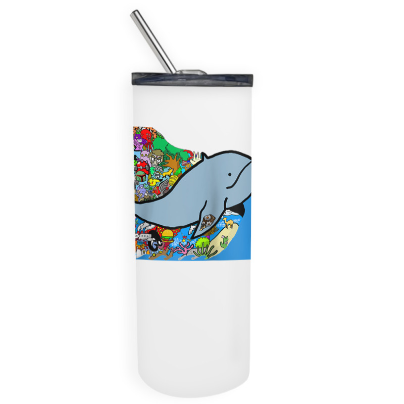 Blue Whale, Marine Sea Animal, Ocean Life, Surf, Art Work Raglan Baseb Skinny Tumbler | Artistshot