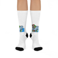 Blue Whale, Marine Sea Animal, Ocean Life, Surf, Art Work Raglan Baseb Crew Socks | Artistshot