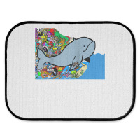 Blue Whale, Marine Sea Animal, Ocean Life, Surf, Art Work Raglan Baseb Rear Car Mat | Artistshot