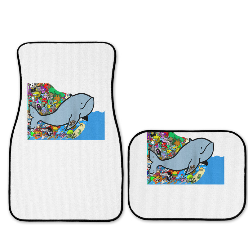 Blue Whale, Marine Sea Animal, Ocean Life, Surf, Art Work Raglan Baseb Full Set Car Mats | Artistshot