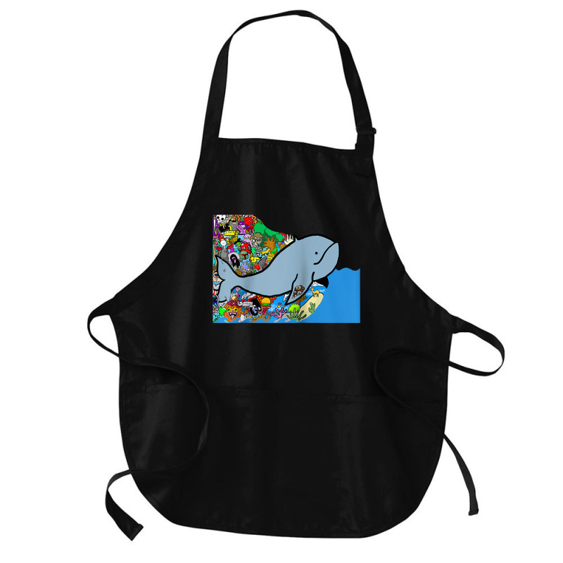 Blue Whale, Marine Sea Animal, Ocean Life, Surf, Art Work Raglan Baseb Medium-length Apron | Artistshot