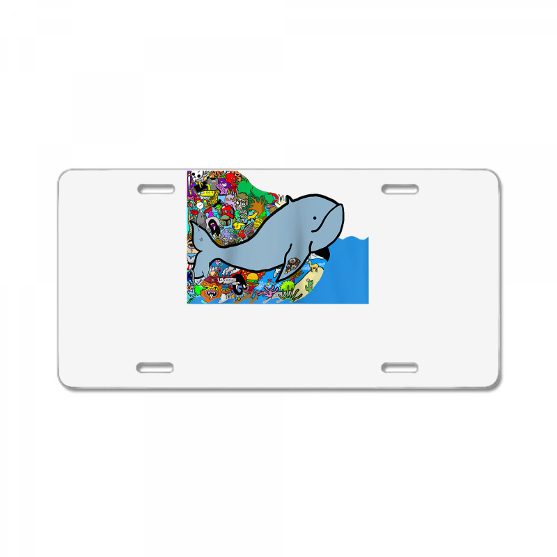 Blue Whale, Marine Sea Animal, Ocean Life, Surf, Art Work Raglan Baseb License Plate | Artistshot