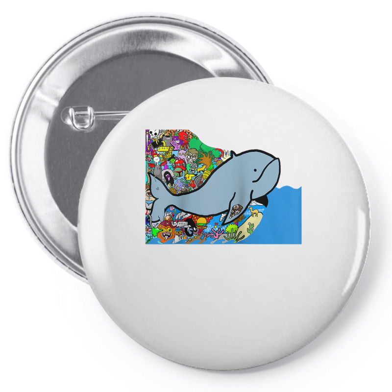 Blue Whale, Marine Sea Animal, Ocean Life, Surf, Art Work Raglan Baseb Pin-back Button | Artistshot