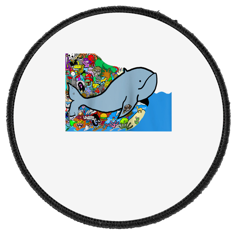 Blue Whale, Marine Sea Animal, Ocean Life, Surf, Art Work Raglan Baseb Round Patch | Artistshot