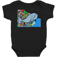 Blue Whale, Marine Sea Animal, Ocean Life, Surf, Art Work Raglan Baseb Baby Bodysuit | Artistshot