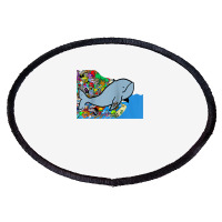 Blue Whale, Marine Sea Animal, Ocean Life, Surf, Art Work Raglan Baseb Oval Patch | Artistshot