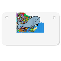 Blue Whale, Marine Sea Animal, Ocean Life, Surf, Art Work Raglan Baseb Motorcycle License Plate | Artistshot