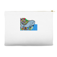 Blue Whale, Marine Sea Animal, Ocean Life, Surf, Art Work Raglan Baseb Accessory Pouches | Artistshot