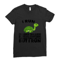 Womens I Run Slower Than Turtles In Peanut Butter Running V-neck Ladies Fitted T-shirt | Artistshot