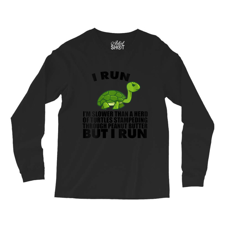 Womens I Run Slower Than Turtles In Peanut Butter Running V-neck Long Sleeve Shirts by cm-arts | Artistshot