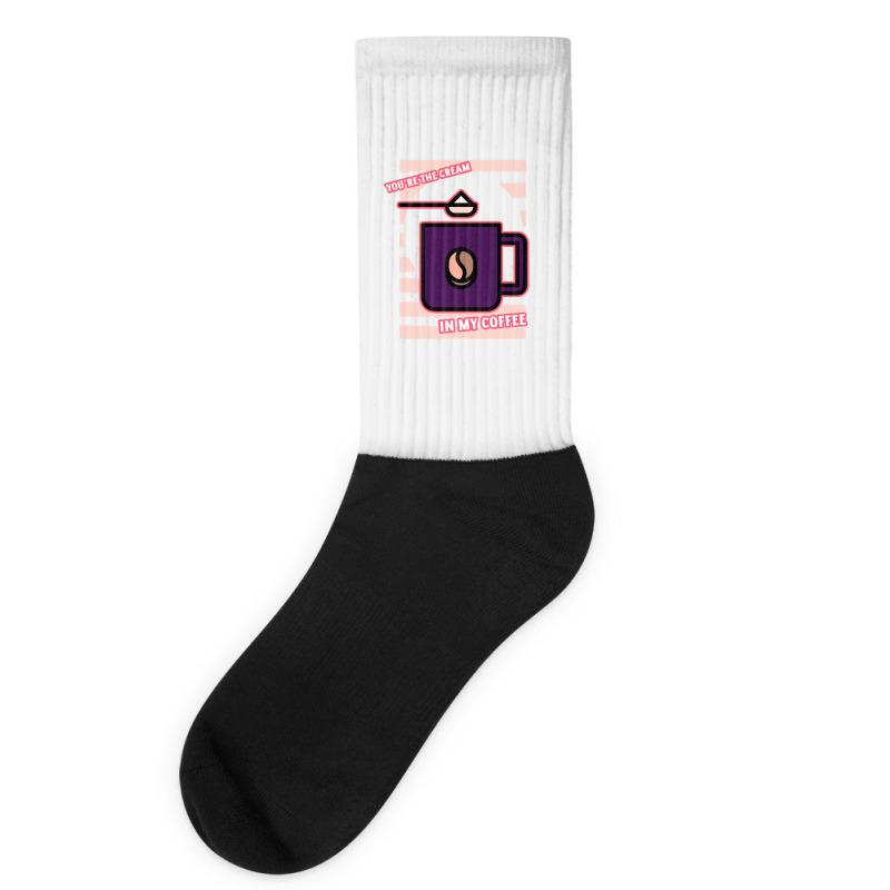 Valentines Day Coffee Cream Couple Love Pun Socks | Artistshot