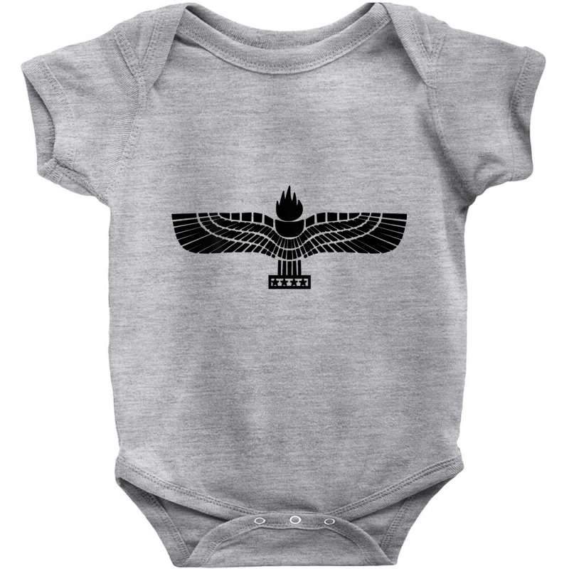 Aramaic Aramean Flag Eagle Torch Syrian Aramaic T Shirt Baby Bodysuit by cm-arts | Artistshot