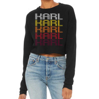 Karl Retro Wordmark Pattern Vintage Style Cropped Sweater | Artistshot