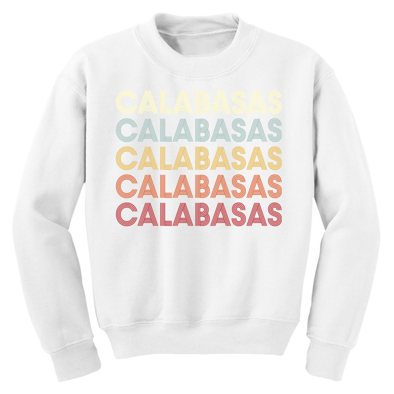 Calabasas California Calabasas Ca Retro Vintage Text Long Sleeve T Shi Youth Sweatshirt by cm-arts | Artistshot