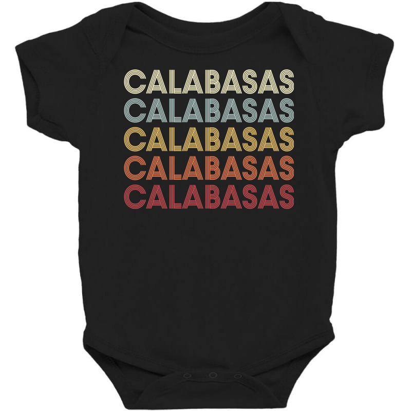 Calabasas California Calabasas Ca Retro Vintage Text Long Sleeve T Shi Baby Bodysuit by cm-arts | Artistshot