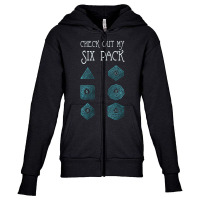 Check Out My Six Pack Dice Dragon Master Rpg Dm Gaming Youth Zipper Hoodie | Artistshot