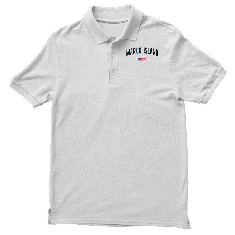 Patriotic Usa Flag Stencil Marco Island Fl T Shirt Men's Polo Shirt by cm-arts | Artistshot