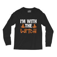 Halloween I'm With The Witch Couple Costume Long Sleeve Shirts | Artistshot