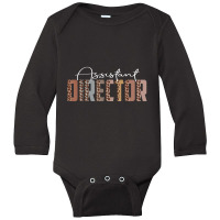 Leopard Assistant Director Job Title School Worker Long Sleeve Baby Bodysuit | Artistshot