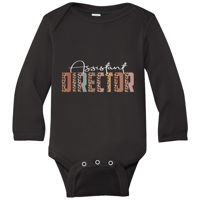 Leopard Assistant Director Job Title School Worker Long Sleeve Baby Bodysuit by cm-arts | Artistshot