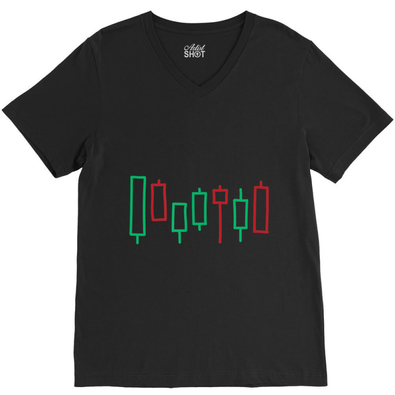 Hand Drawn Stock Forex Market Chart Outline Trader V-Neck Tee by cm-arts | Artistshot