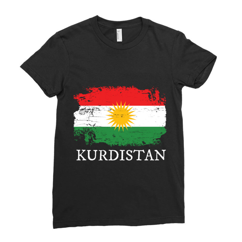 Kurdistan Flag Ladies Fitted T-Shirt by cm-arts | Artistshot