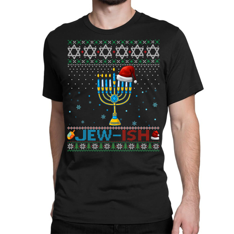 Jewish Jewish Pun Menorah Santa Hanukkah Christmas Ugly Classic T-shirt | Artistshot