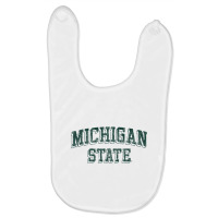 Michigan State Spartans Retro Arch Heather Gray Pullover Hoodie Baby Bibs | Artistshot