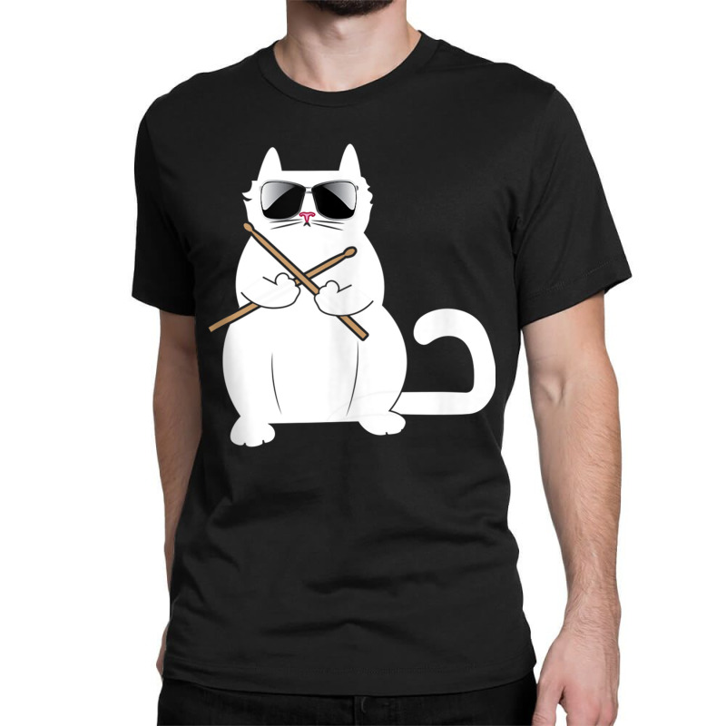 Cat Drummer Music Lover Musician Instrumentalist Kitty Tank Top Classic T-shirt by cm-arts | Artistshot