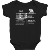 Dad Stats Dungeons Gamer D20 Tabletop Dragons Nerdy Baby Bodysuit | Artistshot