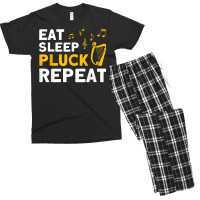 Harpist Eat Sleep Pluck Repeat Harp Player T Shirt Men's T-shirt Pajama Set | Artistshot