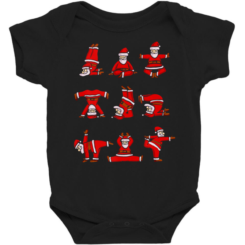 Santa S Yoga Positions Funny Christmas Baby Bodysuit by Thanhhuong90 | Artistshot