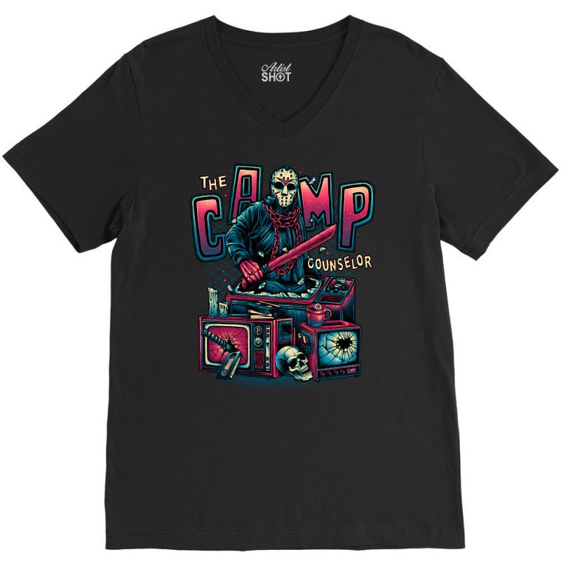 The Camp Counselor, The Camp Counselor Art, The Camp Counselor Vintage V-neck Tee | Artistshot