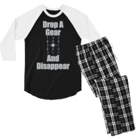 Funny Car Guy Gift   Drop A Gear And Disappear Stick Shift Pullover Ho Men's 3/4 Sleeve Pajama Set | Artistshot