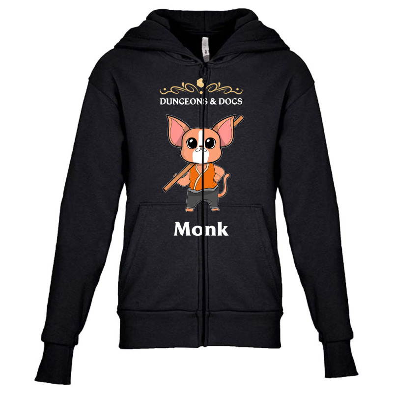 Dog Monk Rpg D20 Dice Tabletop Roleplaying Fantasy Gamers Youth Zipper Hoodie by hotoancuong | Artistshot