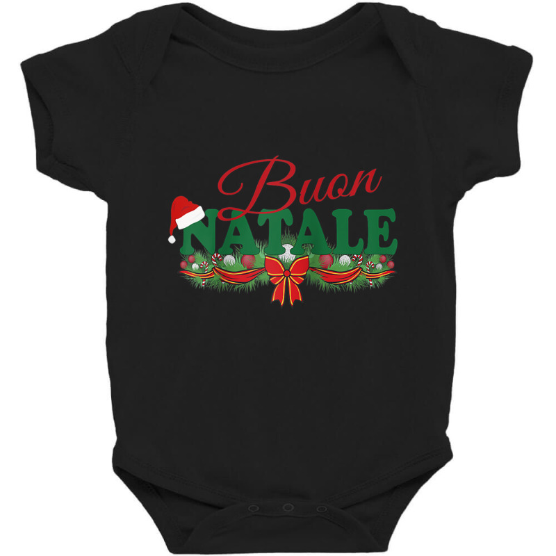 Italian Christmas Design Tanti Auguri Buon Natale Raglan Baseball Tee Baby Bodysuit by cm-arts | Artistshot