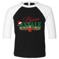 Italian Christmas Design Tanti Auguri Buon Natale Raglan Baseball Tee Toddler 3/4 Sleeve Tee | Artistshot