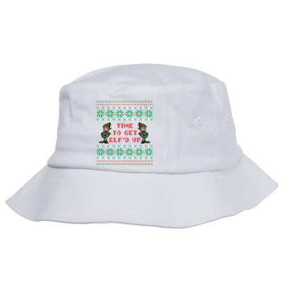 Time To Get Elfed Up Bucket Hat Designed By Tshiart