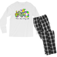 Peace Love King Cake Mardi Gras Tshirt Men Women Kids Premium T Shirt Men's Long Sleeve Pajama Set | Artistshot