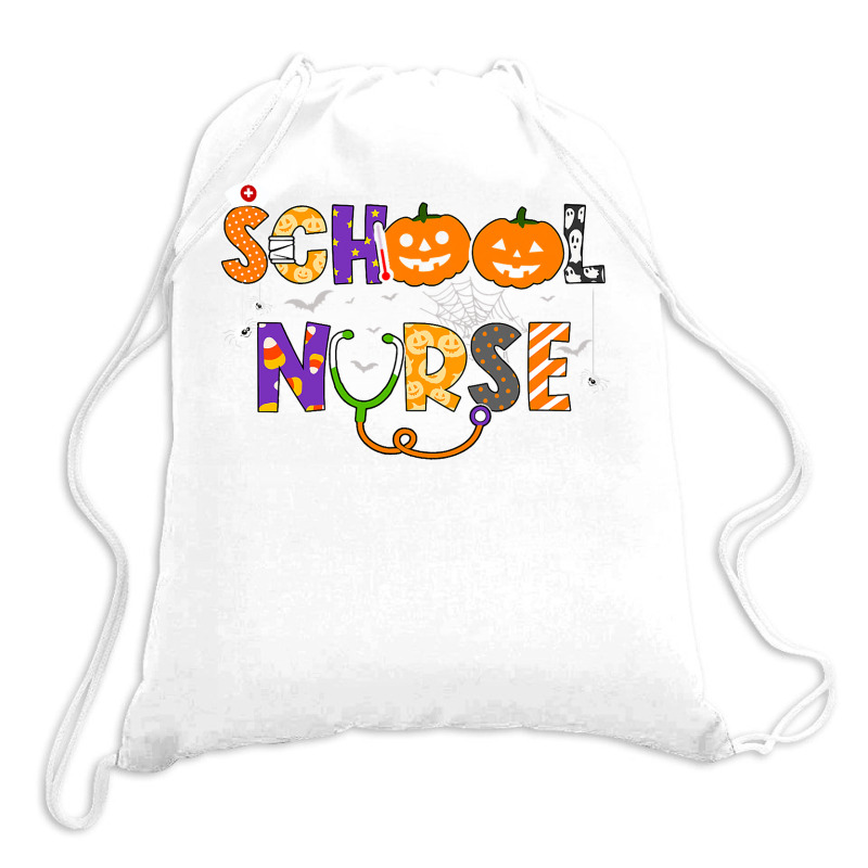 School Nurse Halloween Costume Registered Nurse Life Pumpkin Drawstring Bags | Artistshot