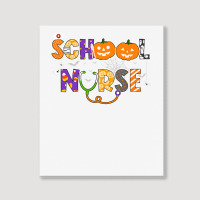 School Nurse Halloween Costume Registered Nurse Life Pumpkin Portrait Canvas Print | Artistshot